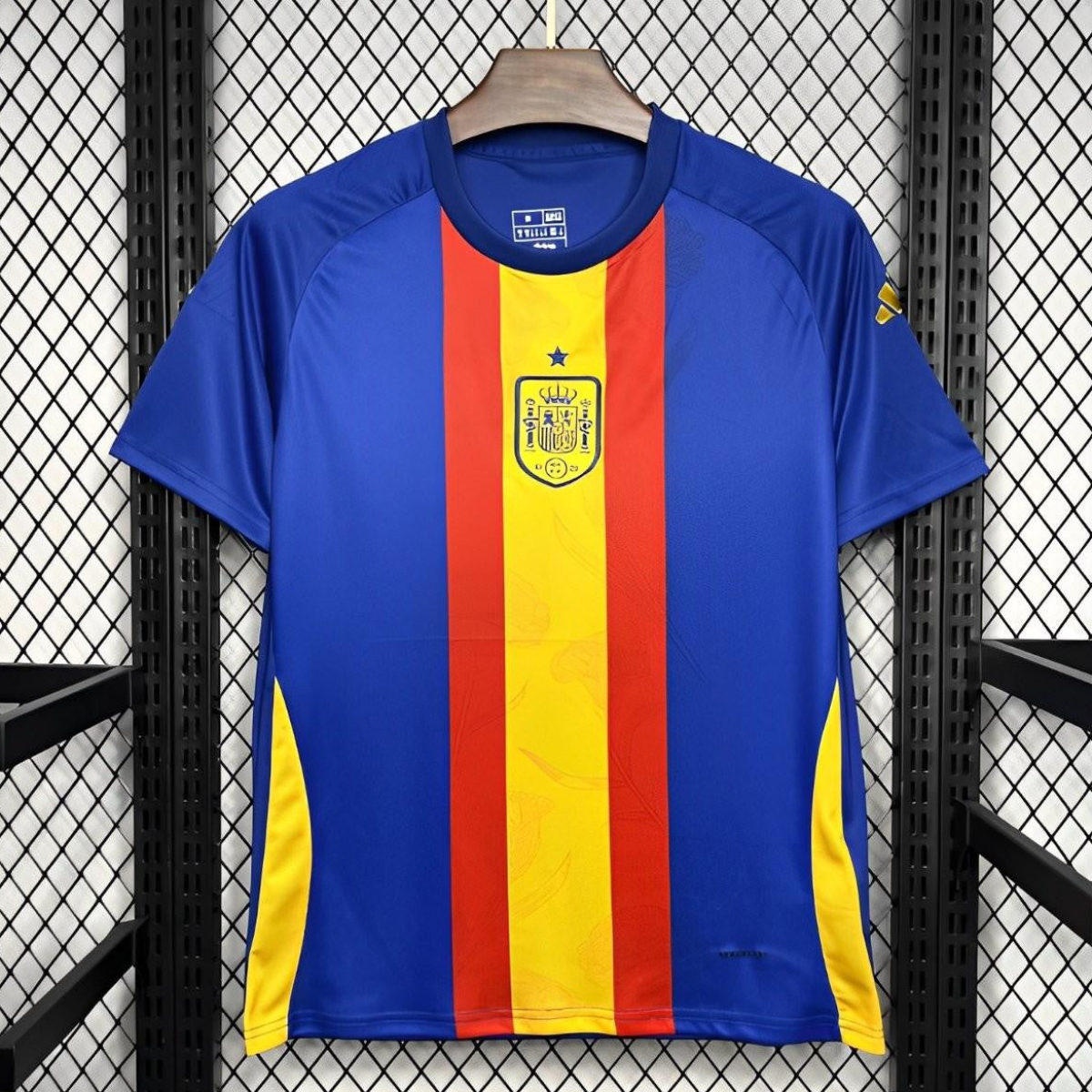 2024 Spain Euro Blue/Red/Yellow Pre-match Training Jersey