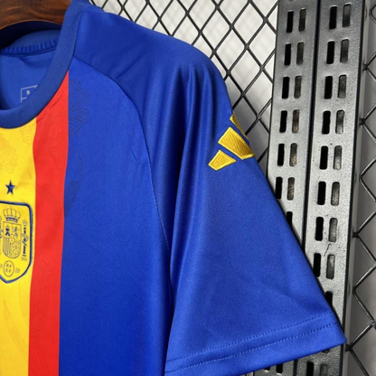 2024 Spain Euro Blue/Red/Yellow Pre-match Training Jersey
