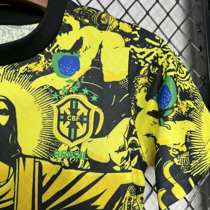 2024 Kids Brazil Christ The Redeemer Yellow Special Jersey