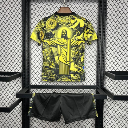 2024 Kids Brazil Christ The Redeemer Yellow Special Jersey
