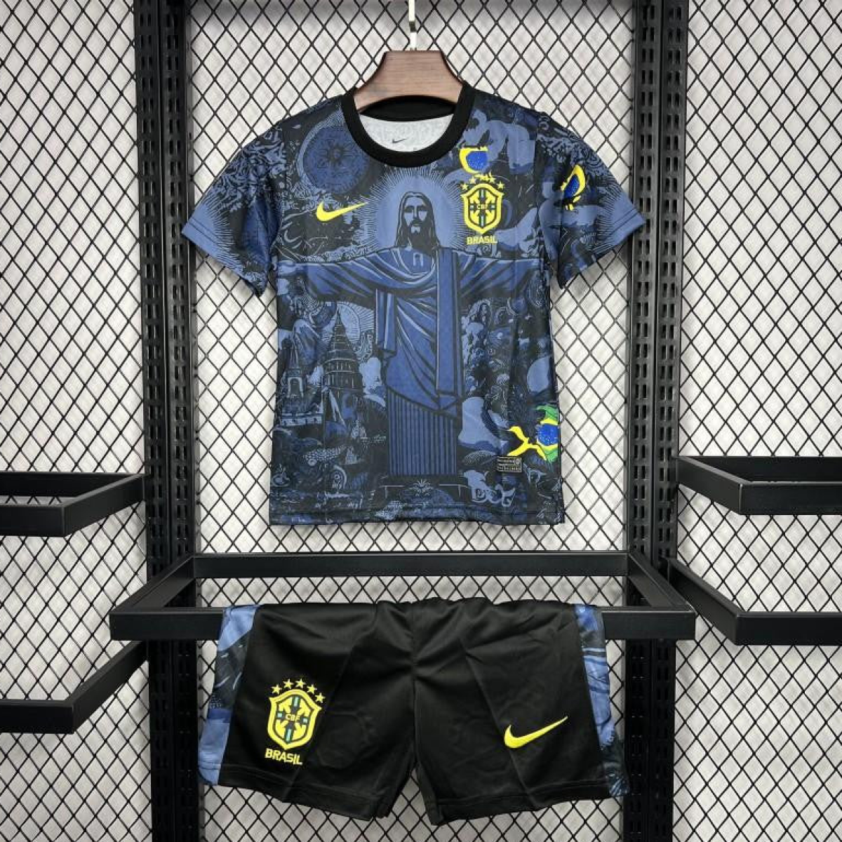 2024 Kids Brazil Christ The Redeemer Dark Blue Special Jersey