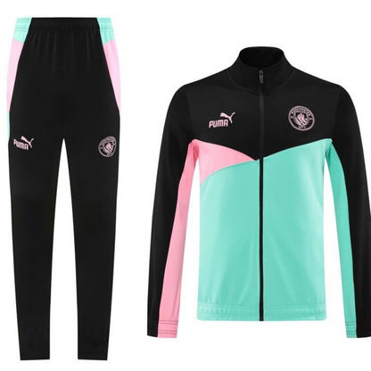 24/25 Manchester City Black/Green Full Zipper Jacket +Long Pants