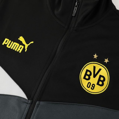 24/25 Borussia Dortmund Grey/Black Full Zipper Jacket +Long Pants