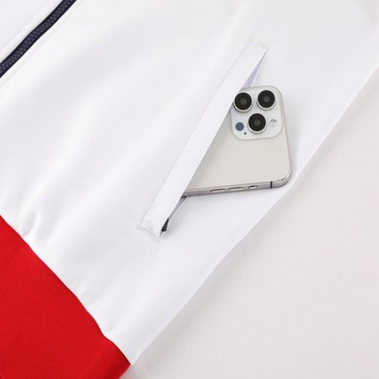 24 25 PSG White Full Zipper Jacket +Long Pants