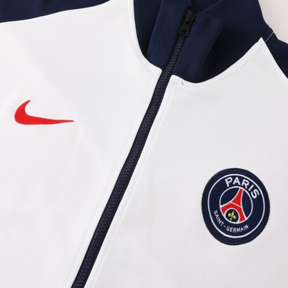 24 25 PSG White Full Zipper Jacket +Long Pants