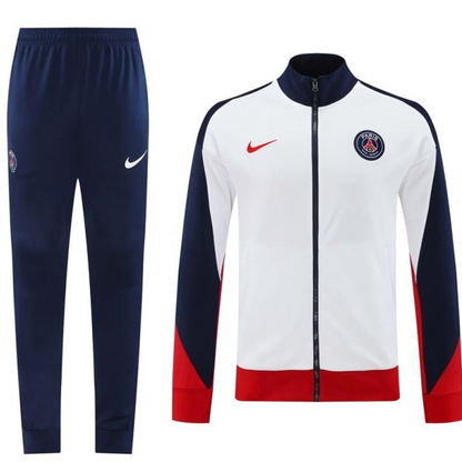 24 25 PSG White Full Zipper Jacket +Long Pants