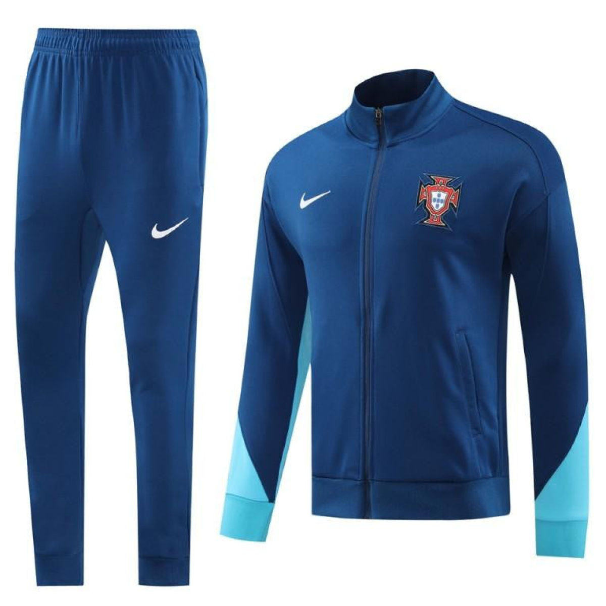 2024 Portugal Navy Full Zipper Jacket +Long Pants