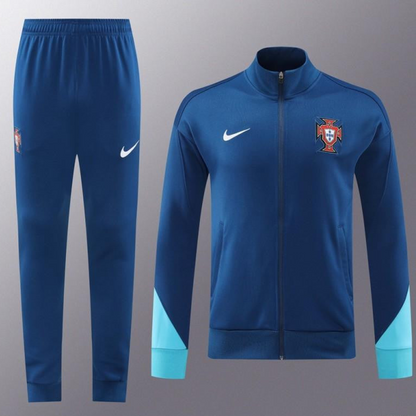 2024 Portugal Navy Full Zipper Jacket +Long Pants