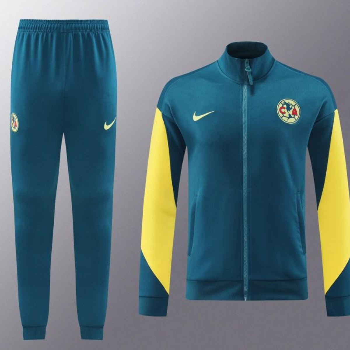 24/25 Club America Green/Yellow Full Zipper Jacket +Long Pants