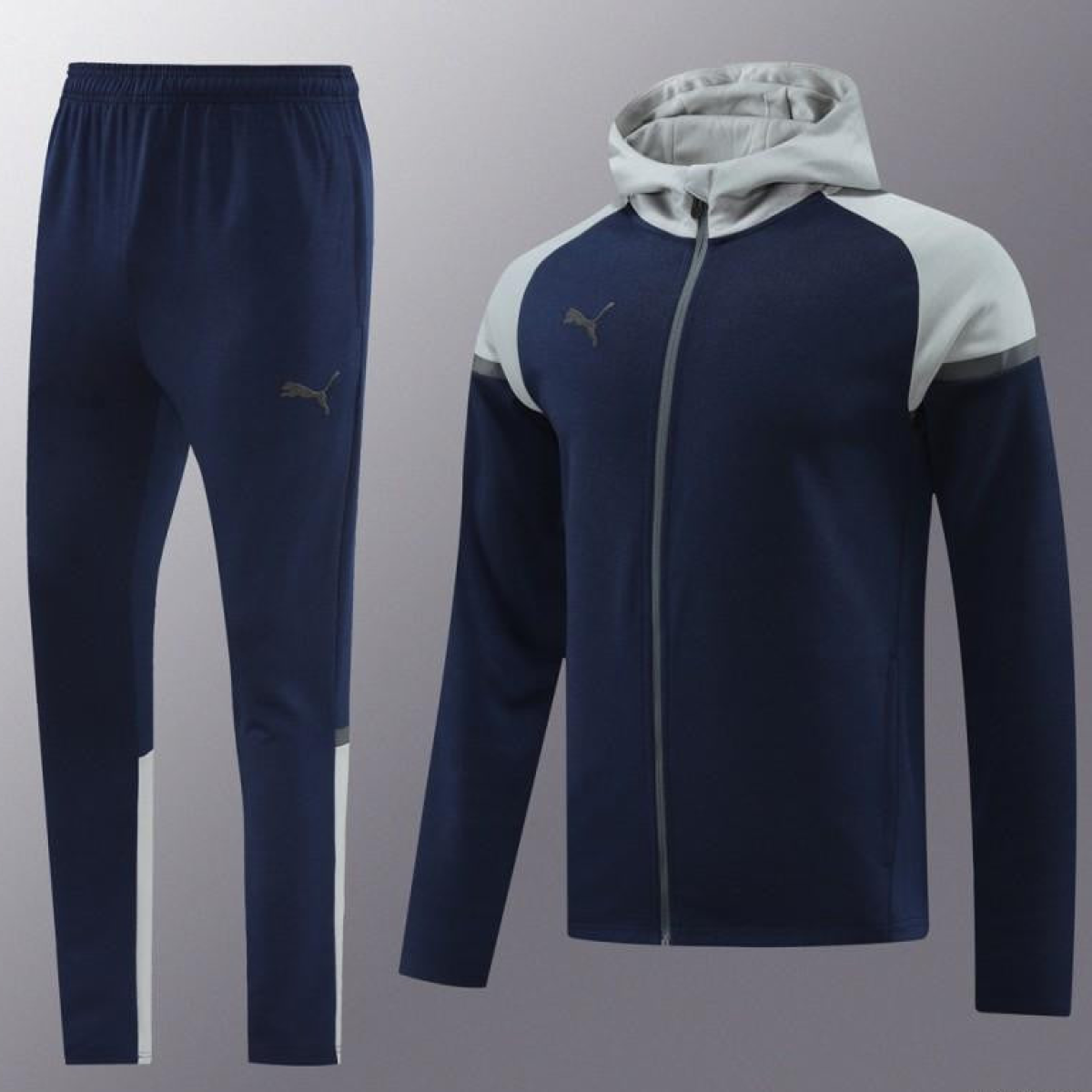 2024 Puma Navy/Grey Full Zipper Jacket +Long Pants