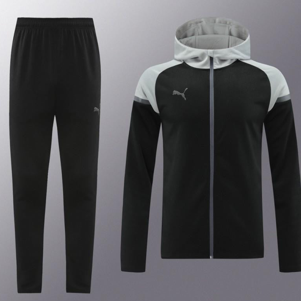 2024 Puma Black/Grey Full Zipper Jacket +Long Pants
