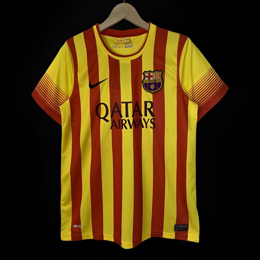 Retro 13/14 Barcelona Away Yellow Jersey