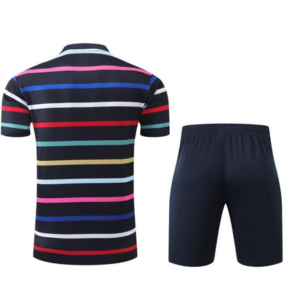 2024 France Navy Stripe Short Sleeve Jersey+Shorts