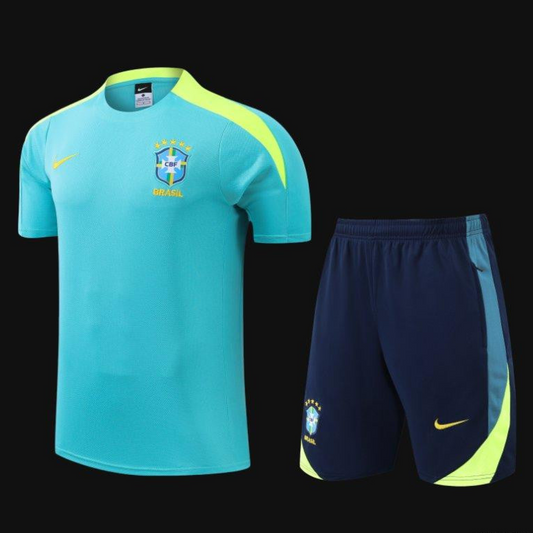 2024 Brazil Blue Short Sleeve Jersey+Shorts