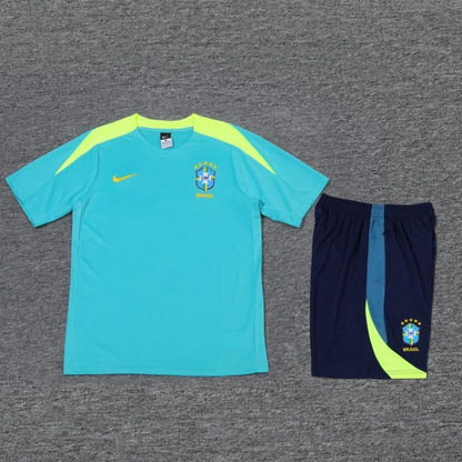 2024 Brazil Blue Short Sleeve Jersey+Shorts