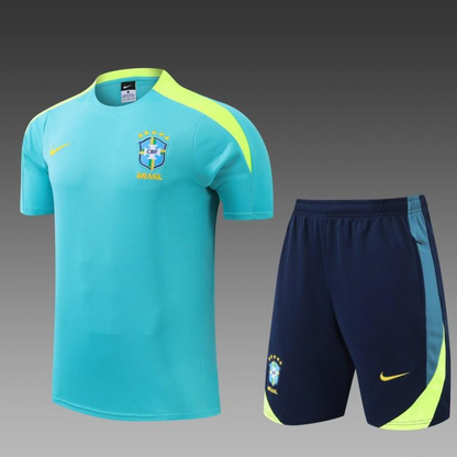 2024 Brazil Blue Short Sleeve Jersey+Shorts