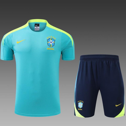 2024 Brazil Blue Short Sleeve Jersey+Shorts