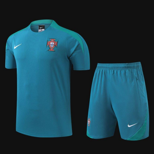 2024 Portugal Blue Short Sleeve Jersey+Shorts