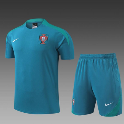 2024 Portugal Blue Short Sleeve Jersey+Shorts