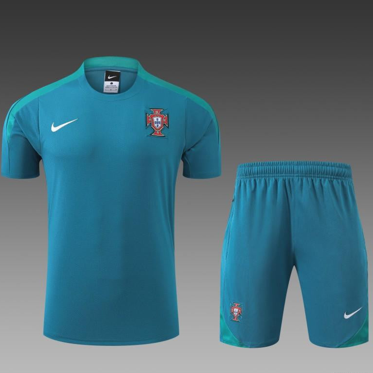 2024 Portugal Blue Short Sleeve Jersey+Shorts