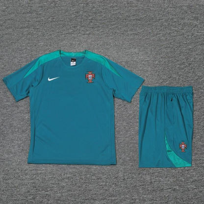 2024 Portugal Blue Short Sleeve Jersey+Shorts