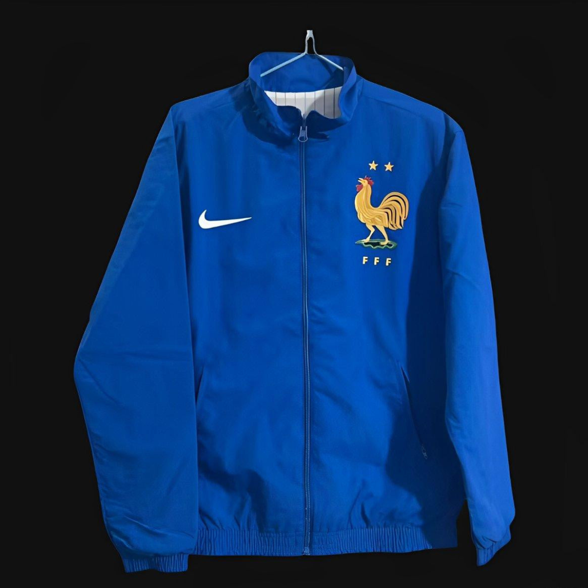 2024 France Blue/White Reversible Full Zipper Jacket