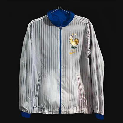2024 France Blue/White Reversible Full Zipper Jacket
