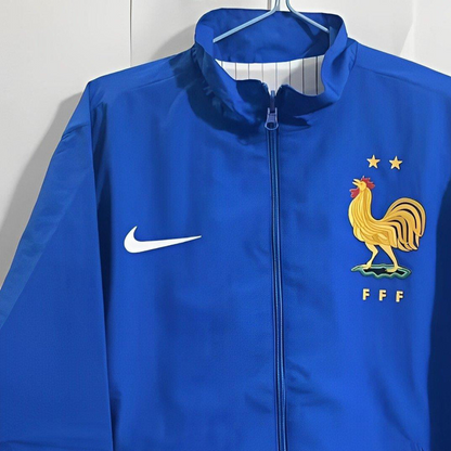 2024 France Blue/White Reversible Full Zipper Jacket