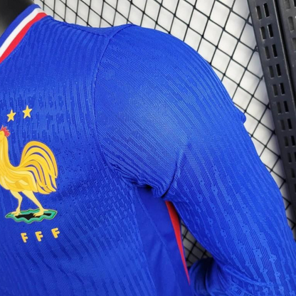 Player Version 2024 France Home Long Sleeve Jersey