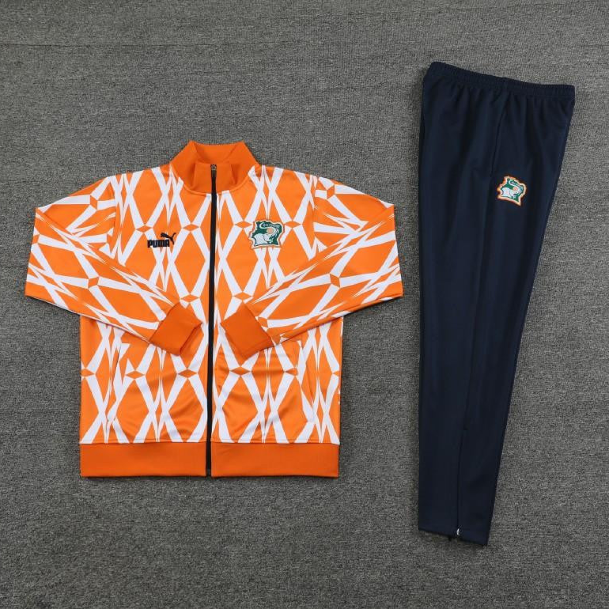 2024 Ivory Coast Orange  Full Zipper Hoodie Jacket+Pants