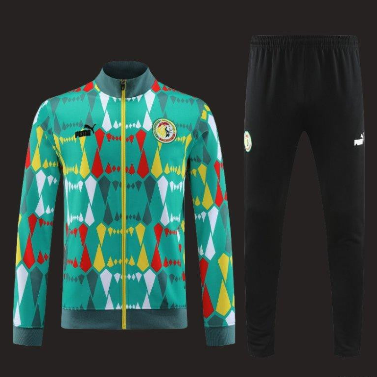 2024 Senegal Green Full Zipper Hoodie Jacket+Pants