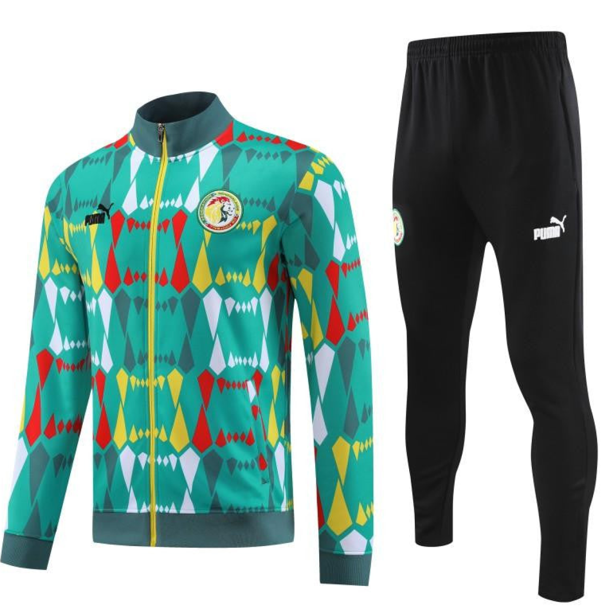 2024 Senegal Green Full Zipper Hoodie Jacket+Pants