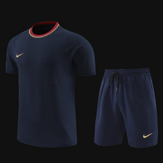 2024 Nike Navy Cotton Short Sleeve Jersey+Shorts