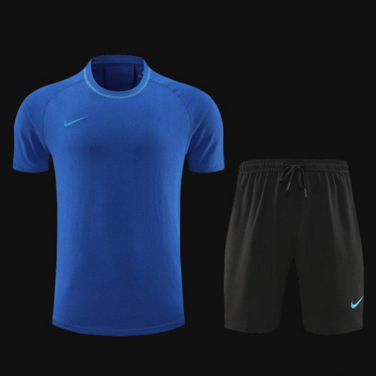 2024 Nike Blue Cotton Short Sleeve Jersey+Shorts