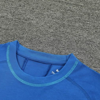 2024 Nike Blue Cotton Short Sleeve Jersey+Shorts