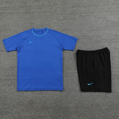 2024 Nike Blue Cotton Short Sleeve Jersey+Shorts