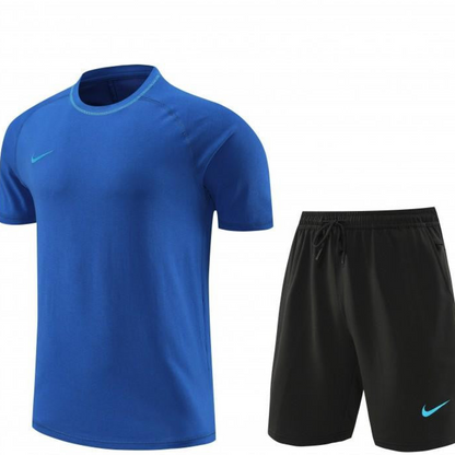 2024 Nike Blue Cotton Short Sleeve Jersey+Shorts
