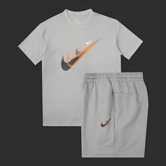 2024 Nike Grey Cotton Short Sleeve Jersey+Shorts