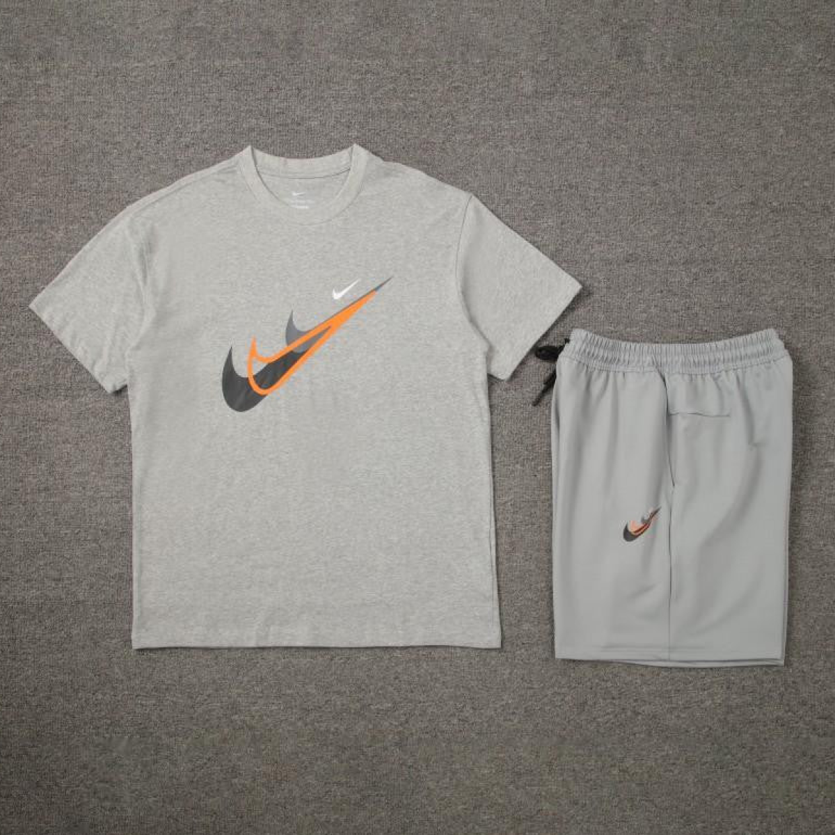 2024 Nike Grey Cotton Short Sleeve Jersey+Shorts