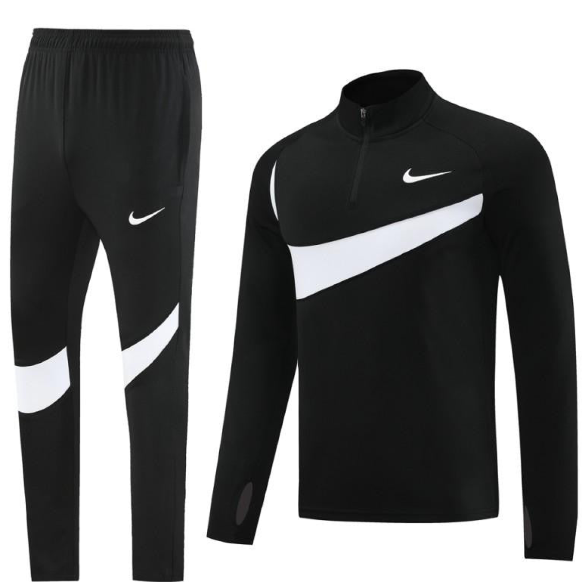 2024 Nike Black/White Half Zipper Jacket+Pants
