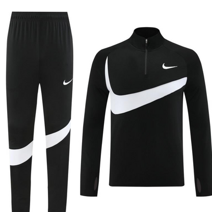 2024 Nike Black/White Half Zipper Jacket+Pants