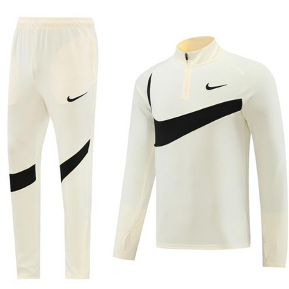 2024 Nike Light Yellow/Black Half Zipper Jacket+Pants