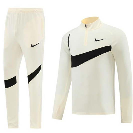 2024 Nike Light Yellow/Black Half Zipper Jacket+Pants