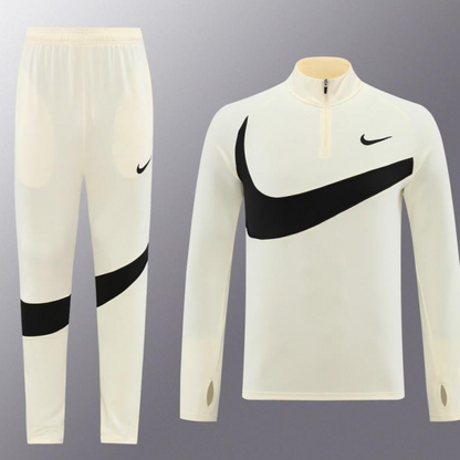 2024 Nike Light Yellow/Black Half Zipper Jacket+Pants