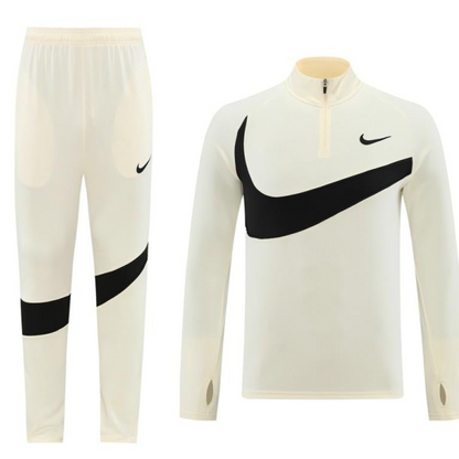 2024 Nike Light Yellow/Black Half Zipper Jacket+Pants