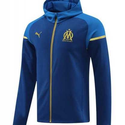 23/24 Olympique Marseille Blue Full Zipper Hoodie Jacket+Pants
