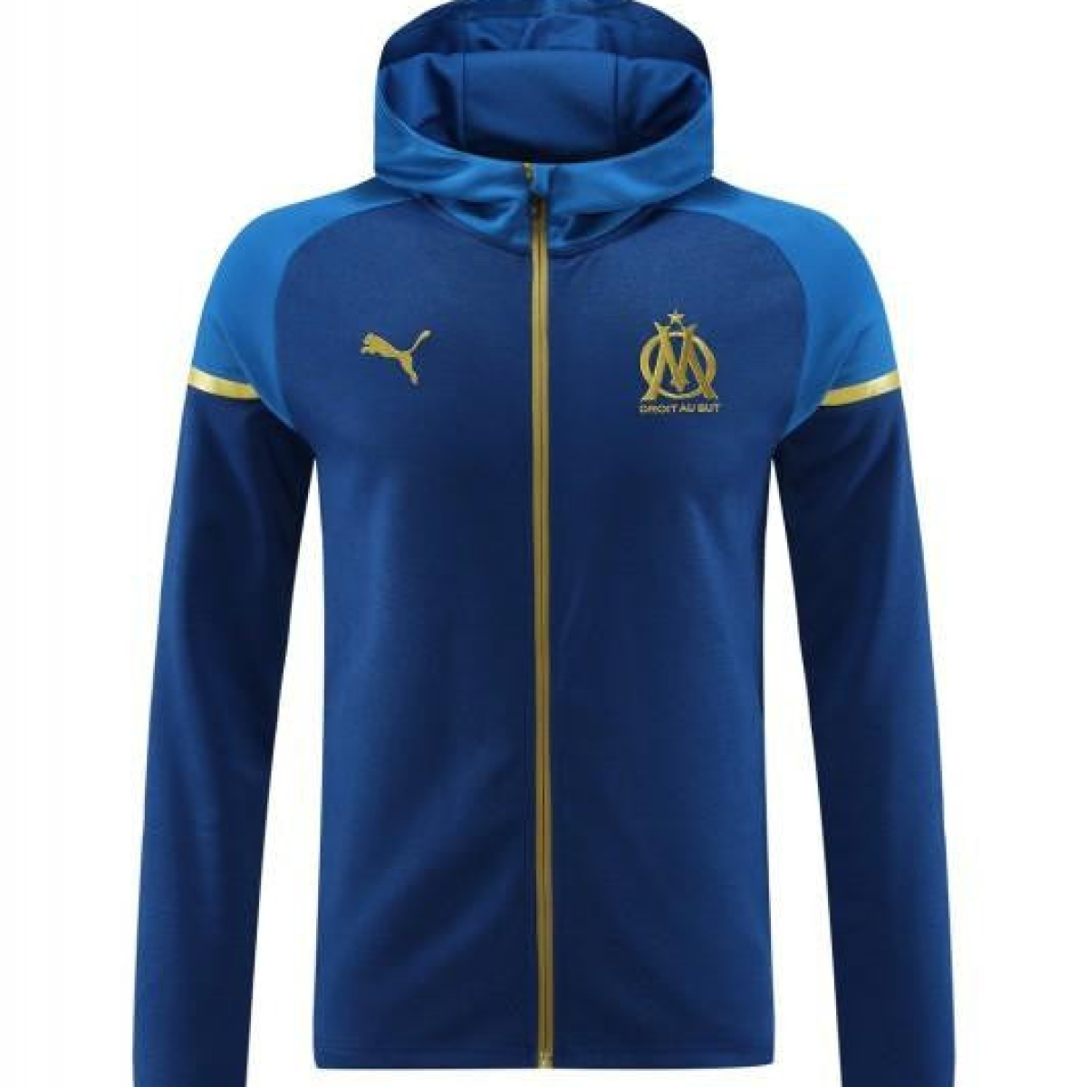 23/24 Olympique Marseille Blue Full Zipper Hoodie Jacket+Pants