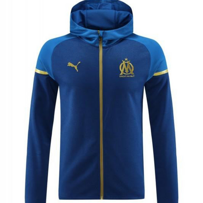 23/24 Olympique Marseille Blue Full Zipper Hoodie Jacket+Pants