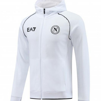 23/24 Napoli White Full Zipper Hoodie Jacket+Pants