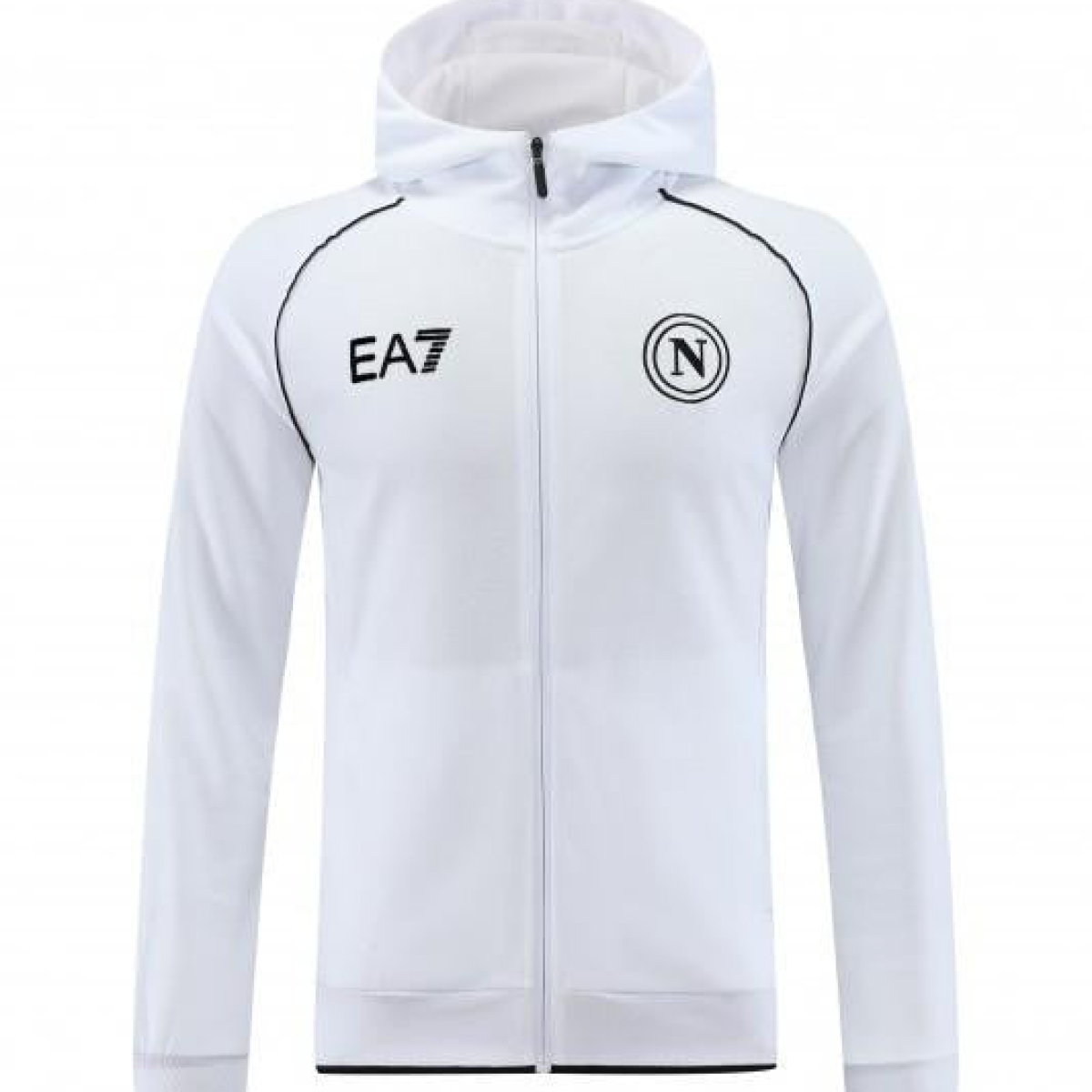 23/24 Napoli White Full Zipper Hoodie Jacket+Pants